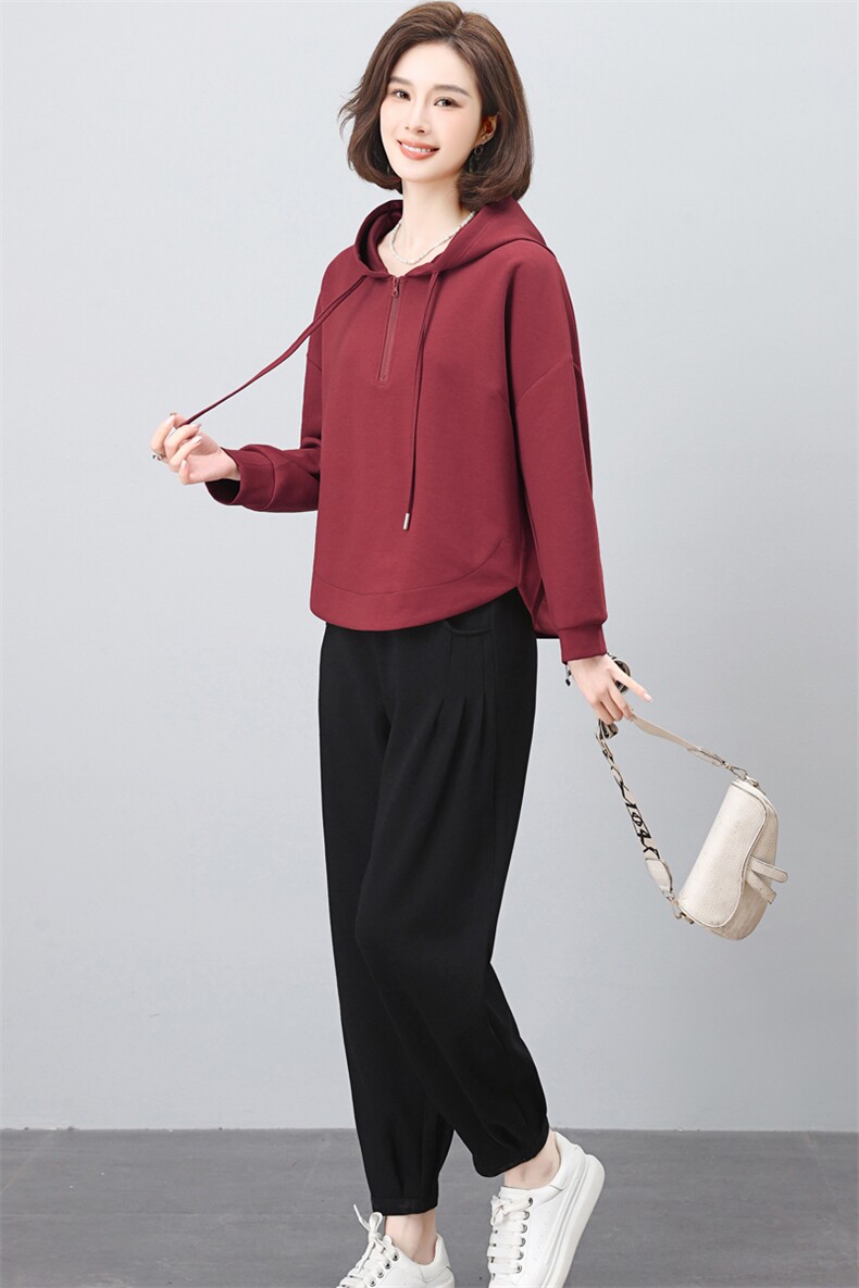连帽卫衣女2025春秋新款时尚洋气爆款女装外套减龄宽松休闲上衣潮,女装套装/套裙,璐依舞