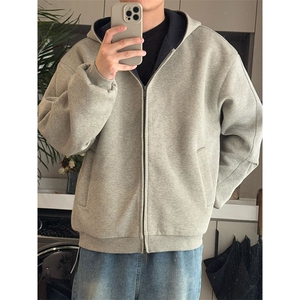抖音得物高品质二开 25秋冬美式重磅宽松结构双面连帽卫衣外套W68图片