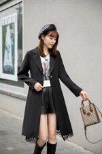 蕾丝拼接大衣，其它，裳之恋语