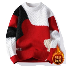 2024【新品】秋冬新款男士一体绒针织衫潮流百搭毛衣-M5153-P60，男装针织衫/毛衣，星座1105
