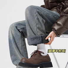 冬季加绒牛仔裤D2218-TP4588港风裤子休闲直筒保暖裤子男，男装牛仔裤，电商A102