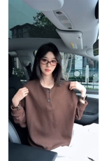 现货美式休闲亨利领卫衣男秋季新款2025高级感长袖T恤衫-A2208P35，男装T恤，电商B241