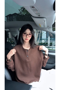 现货美式休闲亨利领卫衣男秋季新款2025高级感长袖T恤衫-A2208P35图片
