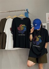 夏季新款图案大版T恤，女装T恤，JIAN.Z 简.站