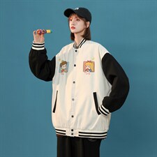 中性风春秋季情侣棒球服男女休闲夹克女时尚外套男BQF299-P50，男装夹克，电商B371