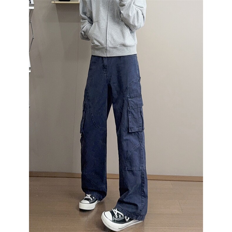 B221美式ins暗黑高品质多口袋休闲工装裤子LK24371-P70控98,男装休闲裤,电商B221