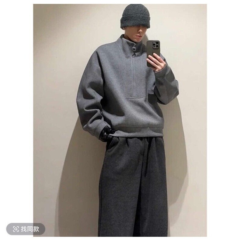 W9256-P73网图现货春季新款美式复古高街半拉链设计卫衣外套,男装卫衣,星座1608-2
