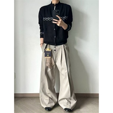 现货~秋冬几何针织提花开衫毛衣外套MY2585批68，男装针织衫/毛衣，星座1411A-6
