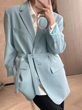 22C03#彩色腰带西装外套，女装西装，首选