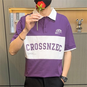 PL069-P40社会小伙polo衫短袖t恤男夏季衬衫领个性学生上衣潮图片