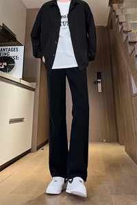 现货主推 渐变复古蓝微喇直筒松紧腰休闲牛仔裤男女K5809-P50控69图片