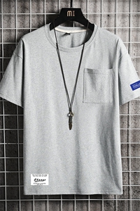 DX24062-P25大口袋百搭短袖t恤男大码半袖体恤上衣服图片