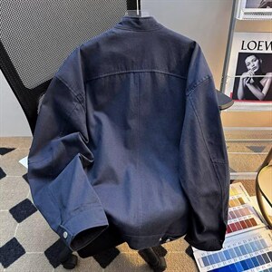 26春装高品质老钱风立领夹克外套男女美式潮牌拉链工装风宽松上衣图片