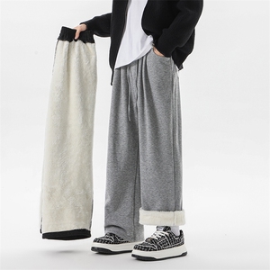 8XL-M特大码工装加绒裤男纯色宽松裤卫裤休闲基础款K995P65图片