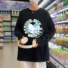 ！秋季打底衫男卫衣男潮流圆领纯棉长袖T恤男CX296-P25图片