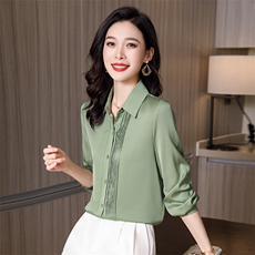 高档大牌红色真丝衬衫女士长袖上衣重磅桑蚕丝衬衣气质设计感秋装，女装衬衫，阿舍尔精品