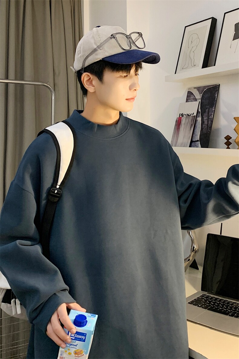 秋季徳绒卫衣半高领卫衣男潮流时尚休闲卫衣WY972-P32,男装卫衣,星座210-1