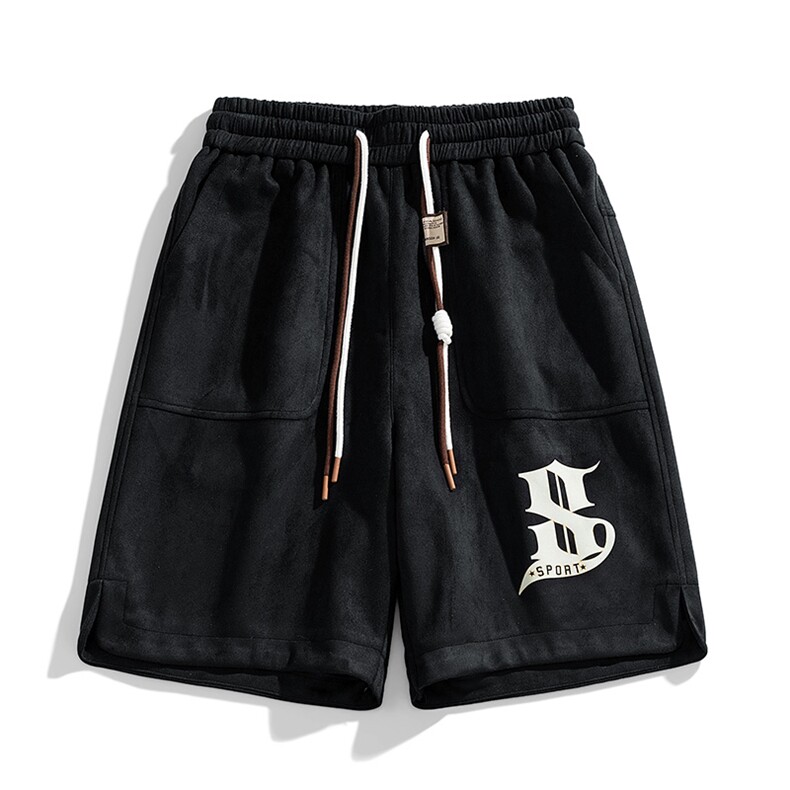高品质麂皮绒印花短裤潮流宽松休闲五分裤A161-D917-P38,男装休闲裤,电商A161