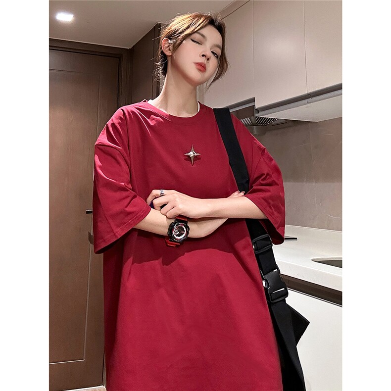 中性风可拆卸四芒星装饰多色大码潮流短袖T恤男DT77783P16块特价，男装T恤，星座226-2