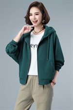 时尚连帽加厚开衫外套女宽松显瘦百搭休闲上衣秋冬季新款韩版潮流，女装短外套，简韵佳