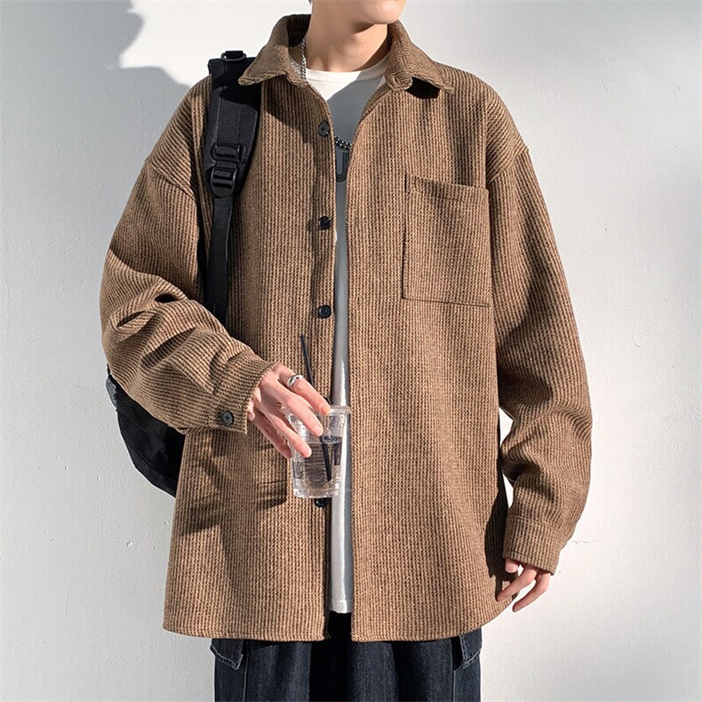 特批P52无差价偏大一码春新呢料翻领夹克男休闲百搭痞帅外套J567,男装夹克,电商A001