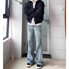 1506/QT89010/P44港风潮男夏季新款牛仔裤嘻哈ins潮高街潮流痞帅，男装牛仔裤，星座1506