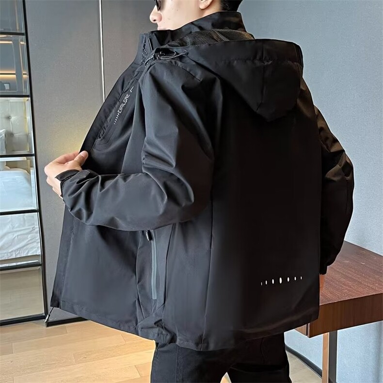 外套男士冲锋衣春秋款潮流潮牌连帽夹克EM09-P62,男装夹克,星座1109-3