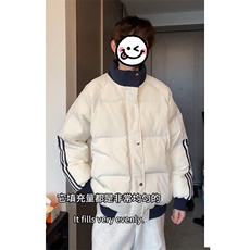 特批P65无差价冬季三条杠拼色立领棉衣男女大码宽松保暖棉服M2912，男装棉衣，电商A001-1