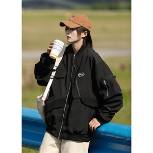 美式街头铁标棒球服情侣外套小众飞行夹克XZ225-3-JK01-P90控125图片