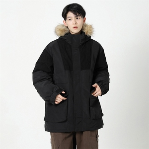 店主风2026新品宽松撞色棉服派克服毛领冬装加厚外套D009-P145图片
