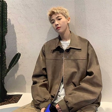 Q01-P52春秋皮衣外套潮牌宽松休闲机车服痞帅炸街高级，男装皮衣，电商B323A