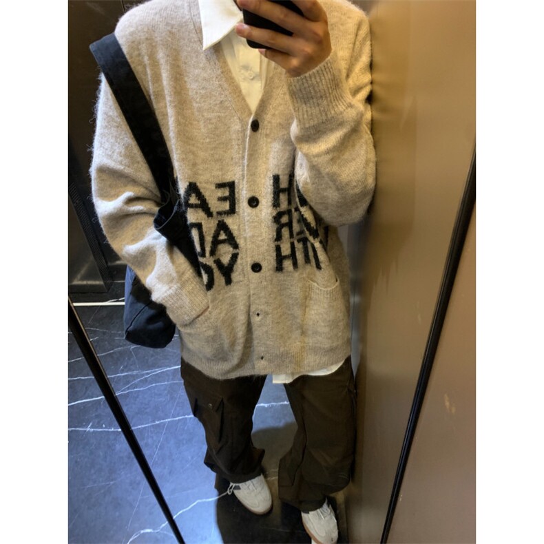 【有货】MY452HH-特P58 秋冬高级感慵懒风开衫毛衣男美式针织外套图片