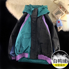 中性保暖连帽上衣白鸭绒羽绒服男士大码工装外套932P295限398，男装羽绒服，电商A089-1