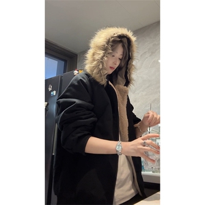 毛领可拆 座山雕棉衣仿兔毛加绒棉服男女DZ54133-TP115198图片