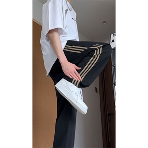 大量现货织带条纹休闲裤男夏季潮流复古垂坠感速干裤DY5036-特P35图片