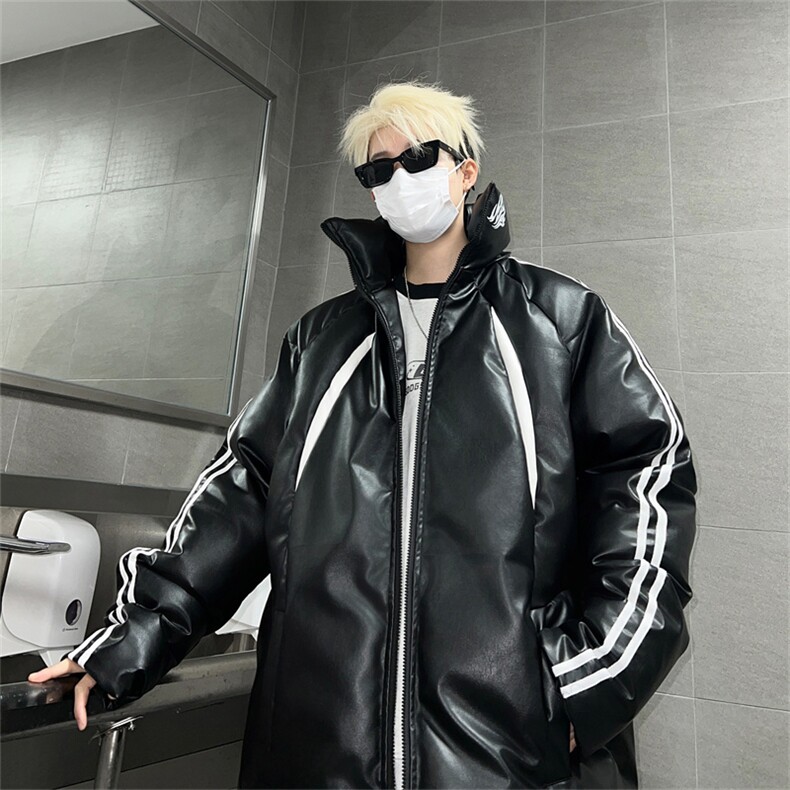 三条杠皮棉服冬季宽松棉衣立领冬装棉袄外套男MY2416-特100控168,男装棉衣,电商B370