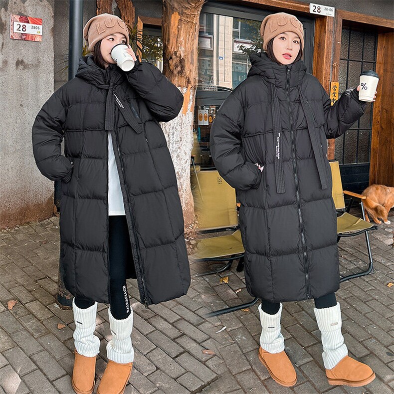 CC044-P110中长款纯棉设计感保腰棉服外套版型修身精工裁剪图片