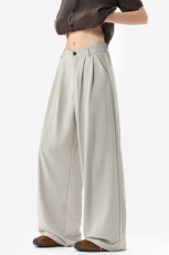 无影墙垂感百搭休闲裤子男夏季老钱风双褶阔腿西裤-A2403P38控68，男装西裤，电商B241