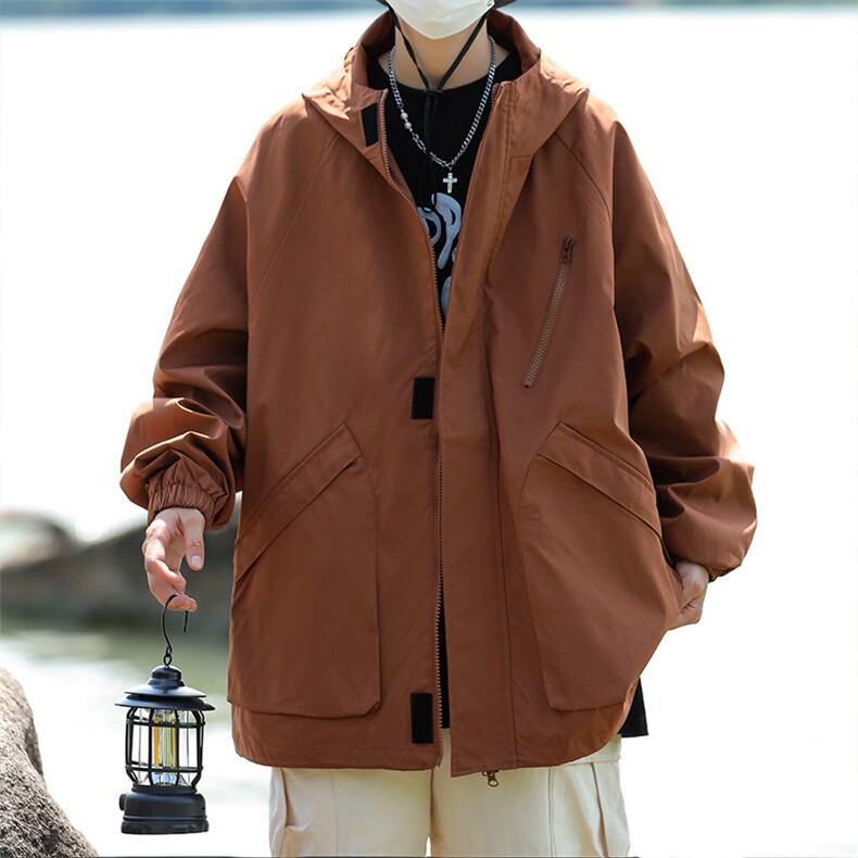 男女防水黑色冲锋衣外套户外机能工装夹克爬山登山服  JK602-P75图片