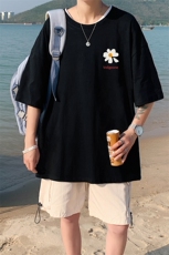 DX17059-P20纯棉短袖t恤男大码半袖打底衫宽松体恤衫港风，男装T恤，电商A040