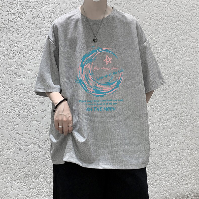 华夫格t恤男短袖男大码五分袖大皂风HT73341-P22,男装T恤,电商A040
