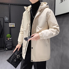 有版权连帽纯色班服团体情侣学生团建可印花羽绒服男士修身长款，男装羽绒服，星座301D-5(原星座1415）