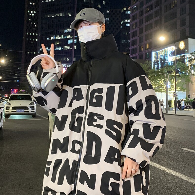 2023男冬季新款保暖棉衣防风撞色宽松加厚大码棉服外套33351P105图片
