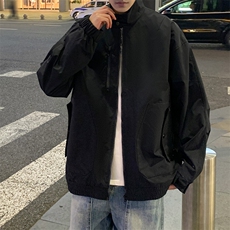 复古外套男春秋立领拼色户外防水百搭飞行夹克男A406JK3506P75，男装夹克，星座309（原A406）