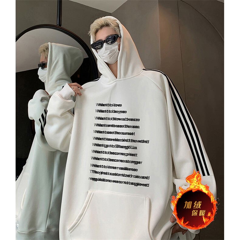 抖音得物供货提供视频秋冬重磅美式宽松织带连帽卫衣0427,男装卫衣,电商A486