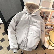 现货高品质美式高街冬季重磅硬挺短款座山雕毛领棉衣男女加厚外套，男装棉衣，电商A486