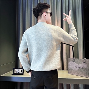 M1631-P68-控98男士新款针织毛衣内搭男式四叶草圆领秋冬男款休闲图片