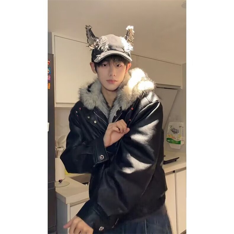 JY693-P138座山雕毛领棉服运动休闲潮牌帅气外套,男装棉衣,星座1501-3