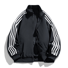 立领开衫夹克男2026新款拉链卫衣条纹运动休闲外套JK02567-P75，男装夹克，星座308B-2