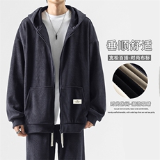 坠感重磅条绒垂顺时尚百搭休闲裤直筒连帽开衫卫衣TK888-特批78，男装卫衣，星座718